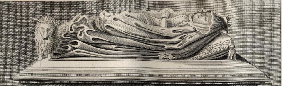 Monument of Margaret, Countess of Cumberland, in Appleby Church, from Thomas Tennant's Tour to Alston Moor, 1801