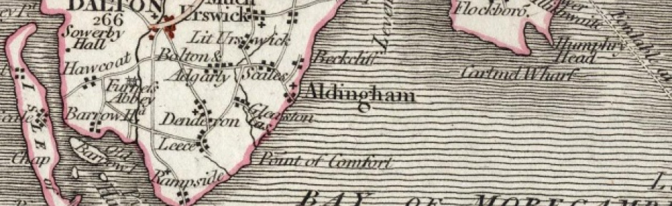 Map of Morecambe Bay featuring Barrow